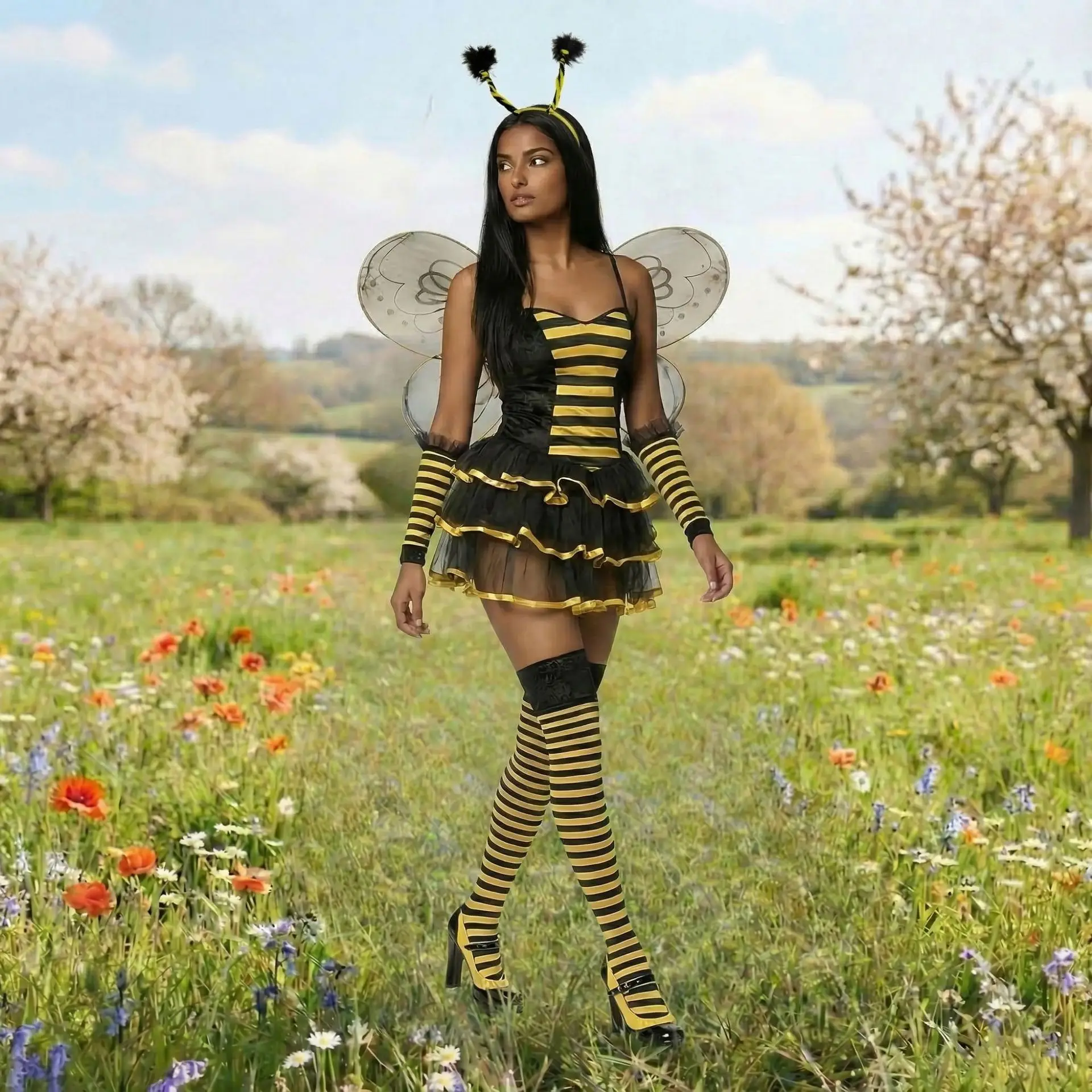 Bee Outfit 6pcs Super Short Skirt Cosplay Costume
Bee Outfit 6pcs Super Short Skirt Cosplay Costume