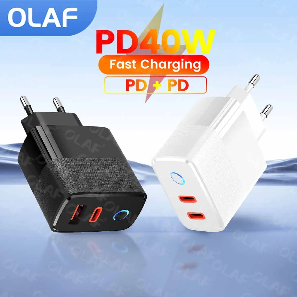 PD40W Type C Fast Charging Charger For iPhone Dual USB C Wall Adapter Charger For Samsung Xiaomi QC3.0 Power Adapter Charger
PD40W Type C Fast Charging Charger For iPhone Dual USB C Wall Adapter Charger For Samsung Xiaomi QC3.0 Power Adapter Charger