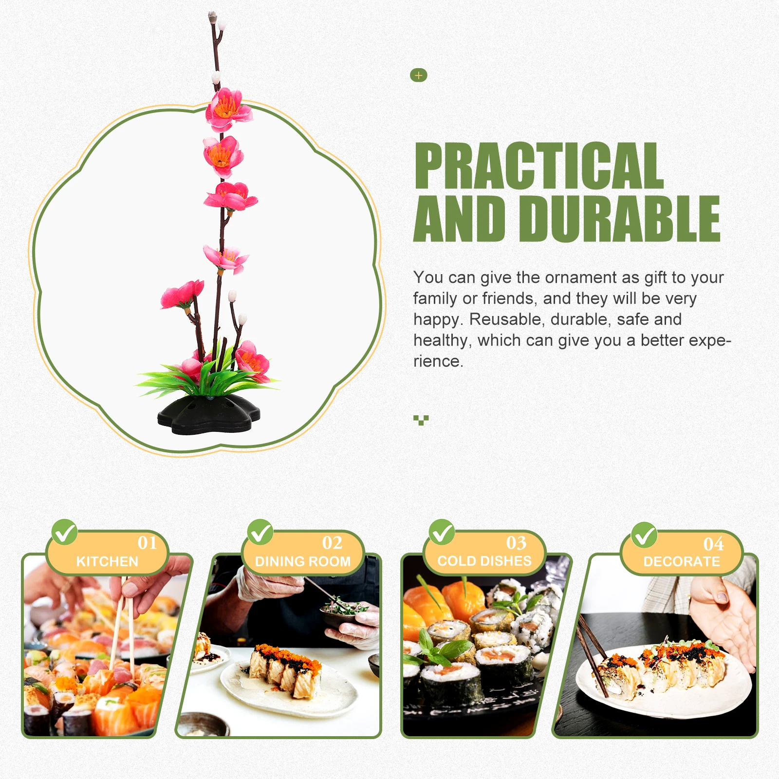 2pcs Sashimi Tray Decor Fake Blossom Flower Ice Food Tray Decoration Plastic Dish Ornament Sushi Plate Sashimi Blossom Desktop
2pcs Sashimi Tray Decor Fake Blossom Flower Ice Food Tray Decoration Plastic Dish Ornament Sushi Plate Sashimi Blossom Desktop