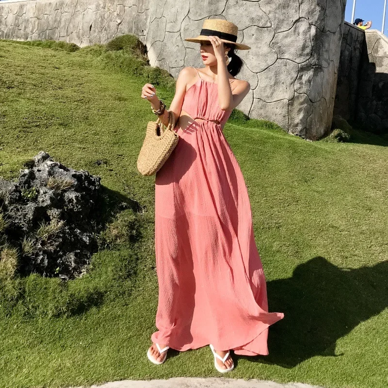 Fairy Halter Summer Dresses for Women 2024 High Waist Spaghetti Strap Solid Color A-line Sleeveless Dress Beach Holiday Outfits
Fairy Halter Summer Dresses for Women 2024 High Waist Spaghetti Strap Solid Color A-line Sleeveless Dress Beach Holiday Outfits