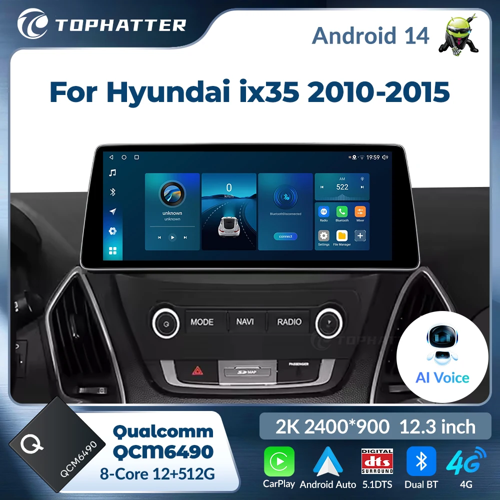 CarPlay 12.3 Inch 2K for For Hyundai Ix35 2010-2015 GPS Navigation Android Radio Qualcomm Video Multimedia Android Car Player
CarPlay 12.3 Inch 2K for For Hyundai Ix35 2010-2015 GPS Navigation Android Radio Qualcomm Video Multimedia Android Car Player