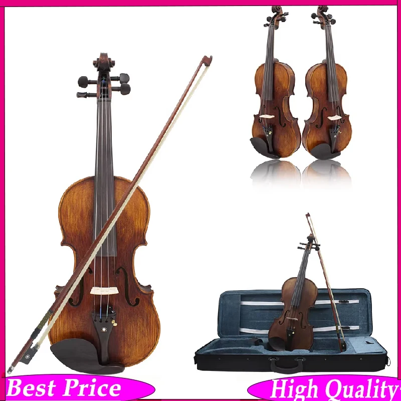 AV-10 4/4 Violin Vintage Finish Matte & Gloss Options Violin Acoustic Violin Fiddle for Beginners Kids & Adults
AV-10 4/4 Violin Vintage Finish Matte & Gloss Options Violin Acoustic Violin Fiddle for Beginners Kids & Adults