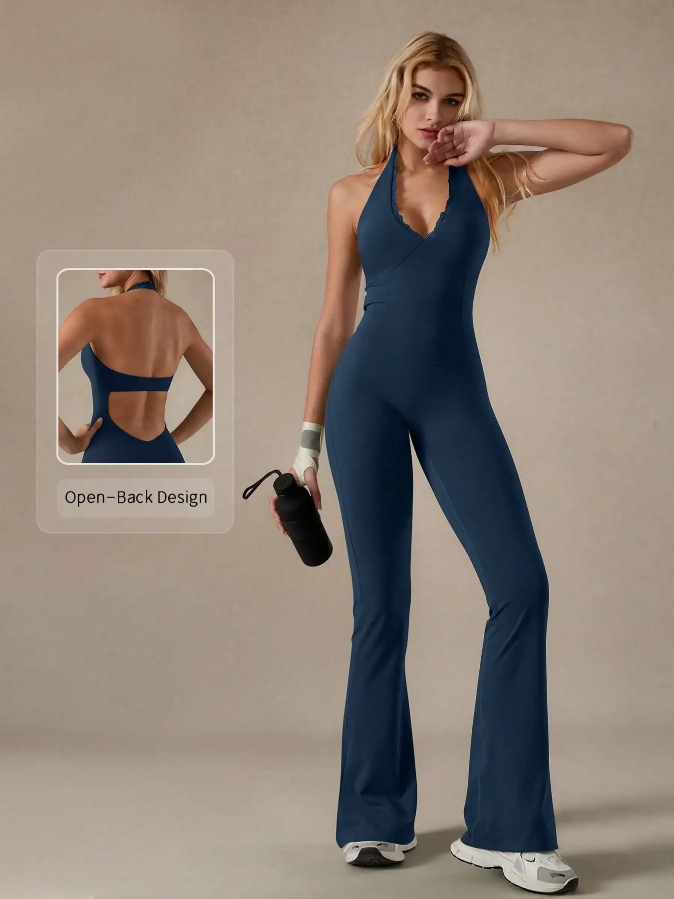 Женский комбинезон для йоги с высоким воротом, открытой спиной и расклешенными штанинами, эластичный, облегающий, для фитнеса и танцев
Женский комбинезон для йоги с высоким воротом, открытой спиной и расклешенными штанинами, эластичный, облегающий, для фитнеса и танцев