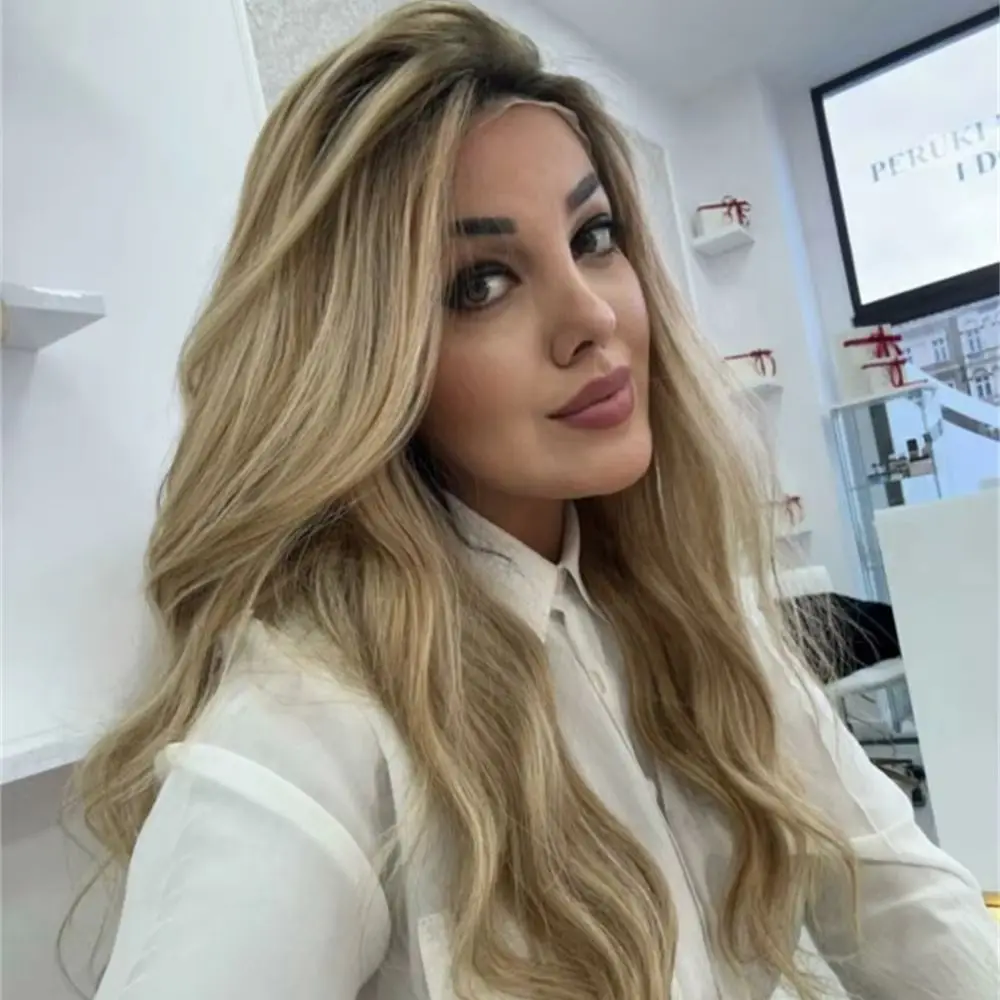 НАТУРАЛЬНЫЙ ПАРИК WARM BLONDE BALAYAGE Парик фронта шнурка Премиум Высокотемпературное волокно Синтетические белые женские парики Роскошные волнистые повседневные вечерние использование
НАТУРАЛЬНЫЙ ПАРИК WARM BLONDE BALAYAGE Парик фронта шнурка Премиум Высокотемпературное волокно Синтетические белые женские парики Роскошные волнистые повседневные вечерние использование