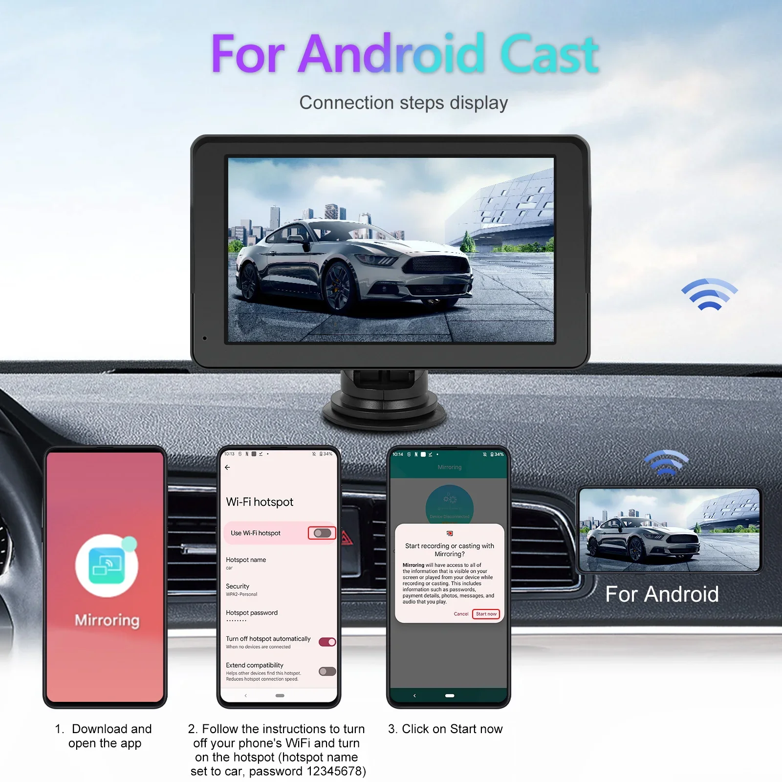 7-дюймовый HD автомобильный мультимедийный видеоплеер с портативным сенсорным экраном, поддержкой CarPlay и Android, USB и AUX для камеры заднего вида
7-дюймовый HD автомобильный мультимедийный видеоплеер с портативным сенсорным экраном, поддержкой CarPlay и Android, USB и AUX для камеры заднего вида