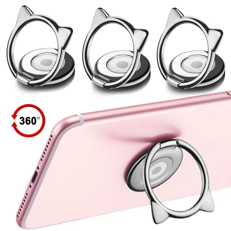 360 Degree Rotatable Mobile Phone Holder Metal Cat Cute Finger Ring Holder for Samsung Xiaomi Huawei IPhone Bracket Accessories
360 Degree Rotatable Mobile Phone Holder Metal Cat Cute Finger Ring Holder for Samsung Xiaomi Huawei IPhone Bracket Accessories