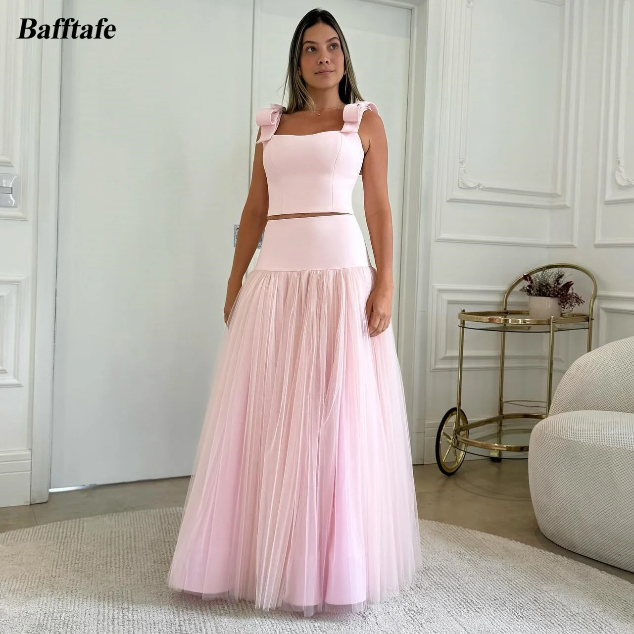 Bafftafe 2 Pieces A Line Tulle Korea Prom Dresses Women Customized Evening Gowns Straps Bow Formal Photoshoot Party Dress 2025
Bafftafe 2 Pieces A Line Tulle Korea Prom Dresses Women Customized Evening Gowns Straps Bow Formal Photoshoot Party Dress 2025