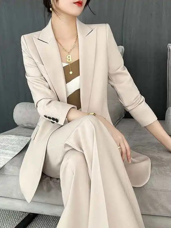 Elegant Grey Apricot Women's Suit Set Casual Professional Workwear Fashionable Commute Style Polyester Fiber Long Sleeve
Elegant Grey Apricot Women's Suit Set Casual Professional Workwear Fashionable Commute Style Polyester Fiber Long Sleeve