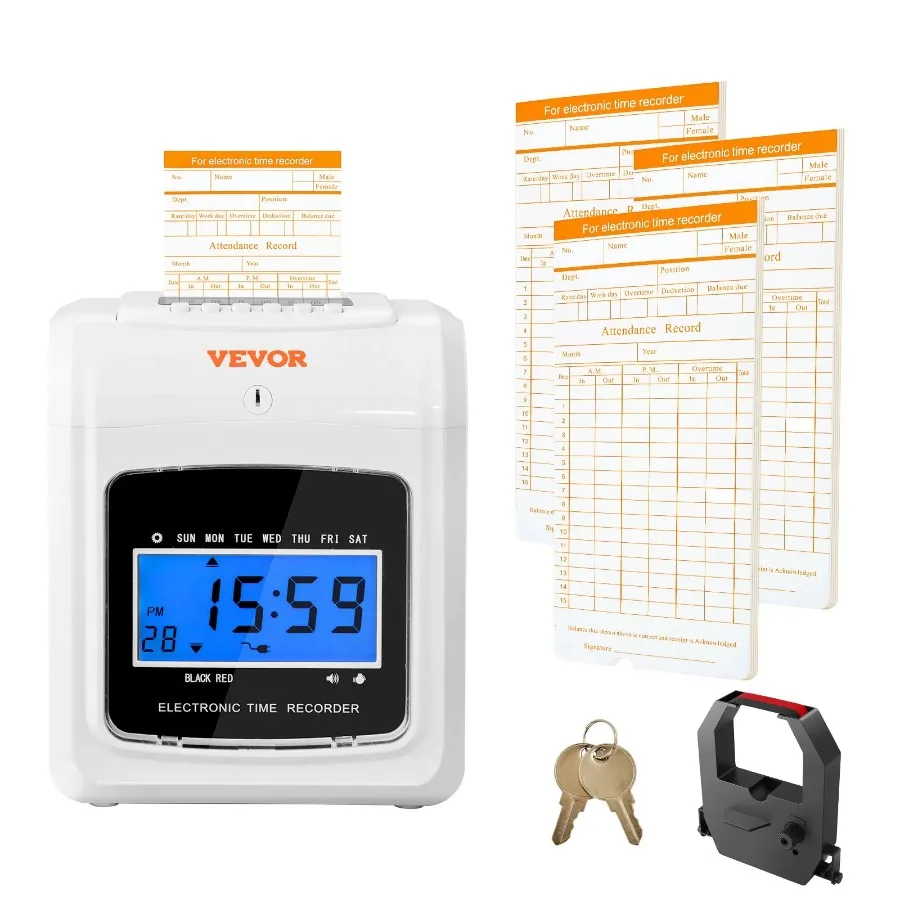 Punch Time Clock Time Tracker Machine for Employees of Small Business 6 Punches per Day Time Clock Punch Machine Includes 102
Punch Time Clock Time Tracker Machine for Employees of Small Business 6 Punches per Day Time Clock Punch Machine Includes 102