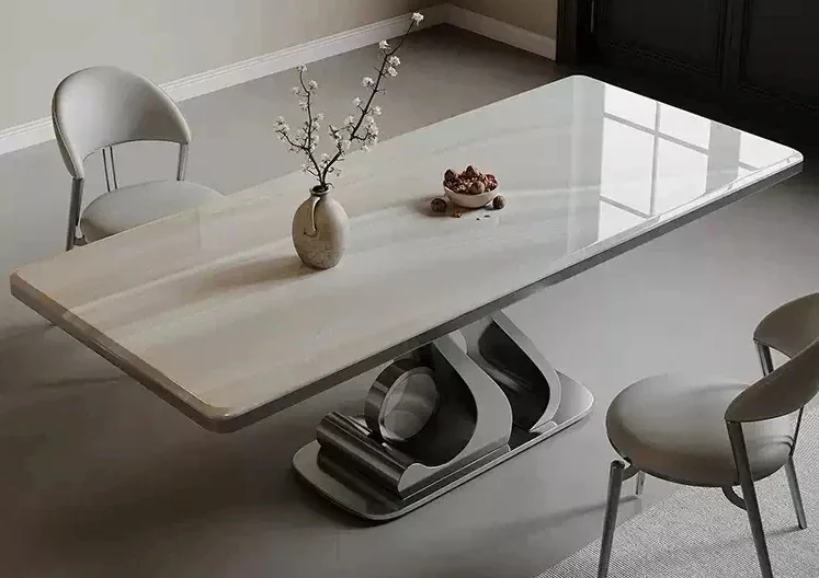 Italian natural microcrystalline stone dining table household small apartment marble rectangular rock slab dining table
Italian natural microcrystalline stone dining table household small apartment marble rectangular rock slab dining table