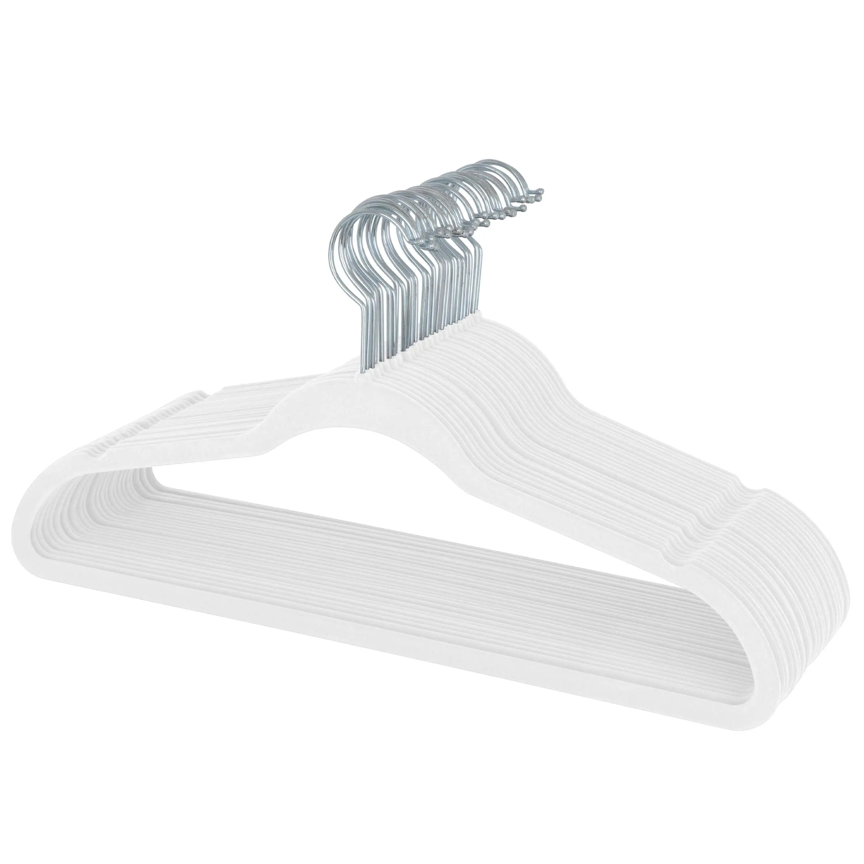 Simplify Slim Velvet Plastic Clothes Hangers, 25 Count, White 
Simplify Slim Velvet Plastic Clothes Hangers, 25 Count, White