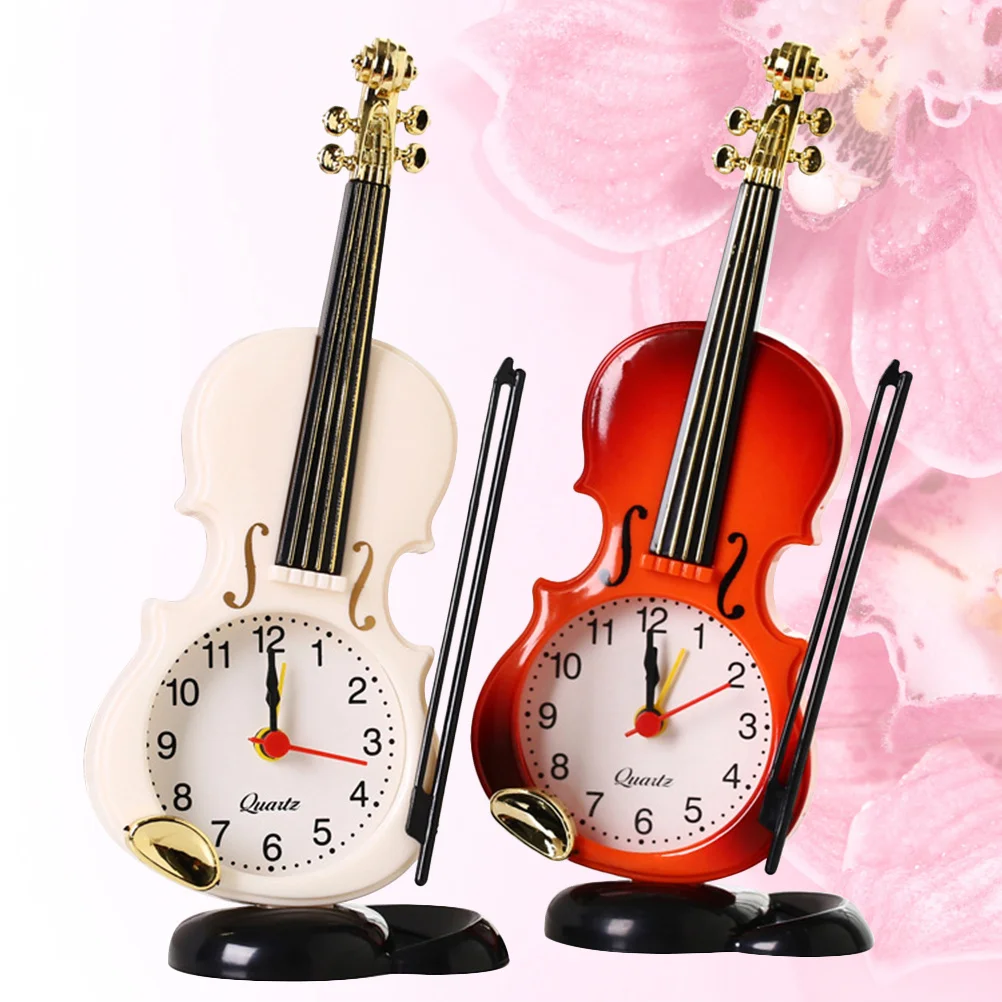 2Pcs Simulation Violin Alarm Clock Exquisite Workmanship Silent Non-Ticking Table Clock for Bedroom Office Decorative Timepiece
2Pcs Simulation Violin Alarm Clock Exquisite Workmanship Silent Non-Ticking Table Clock for Bedroom Office Decorative Timepiece