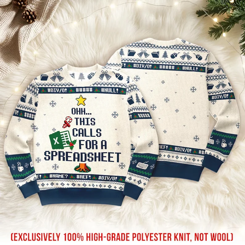 Ohh This Calls For A Spreadsheet Ugly Christmas Sweater Excel Christmas Xmas Gift Data Analyst Xmas Sweaters 2026 Sweatshirts
Ohh This Calls For A Spreadsheet Ugly Christmas Sweater Excel Christmas Xmas Gift Data Analyst Xmas Sweaters 2026 Sweatshirts