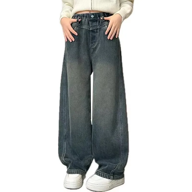 Kids Fashion Loose Straight Cut Jeans for Girls Wide Leg Cool Denim Pants Child Teenager Spring Elastic Waist Jeans Trousers
Kids Fashion Loose Straight Cut Jeans for Girls Wide Leg Cool Denim Pants Child Teenager Spring Elastic Waist Jeans Trousers