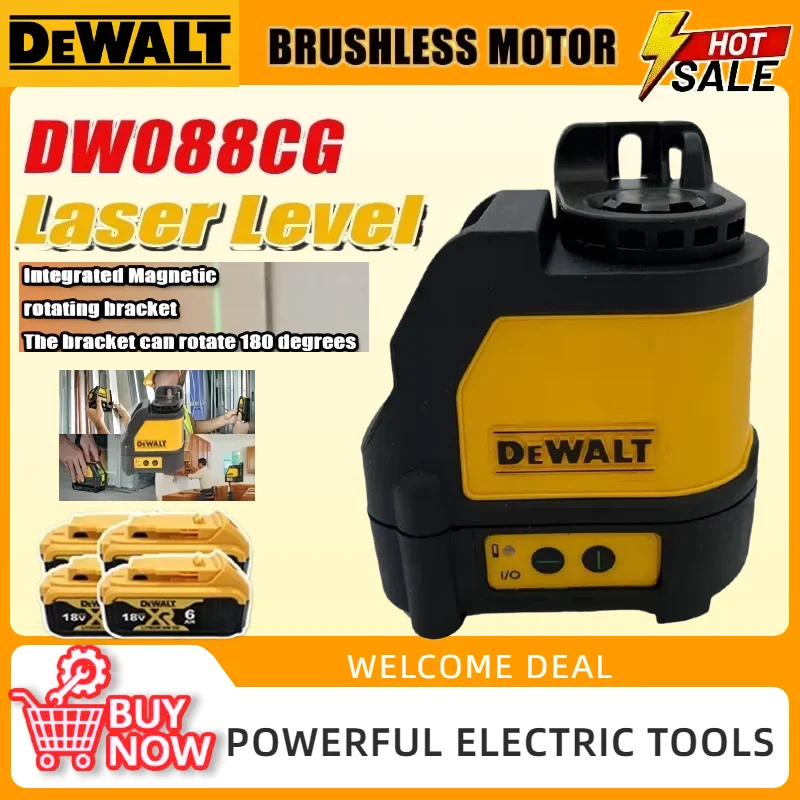 Лазерный нивелир DEWALT DW088CG, беспроводной, портативный, перезаряжаемый, 2-линейный, с зеленым лучом, высокоточное автоматическое выравнивание
Лазерный нивелир DEWALT DW088CG, беспроводной, портативный, перезаряжаемый, 2-линейный, с зеленым лучом, высокоточное автоматическое выравнивание