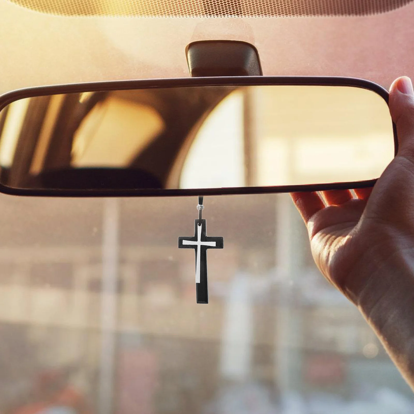 Vintage Double Layer Hanging Ornament Handmade Rear View Mirror Decor Religious Symbol Charm Cross Rear View Mirror
Vintage Double Layer Hanging Ornament Handmade Rear View Mirror Decor Religious Symbol Charm Cross Rear View Mirror