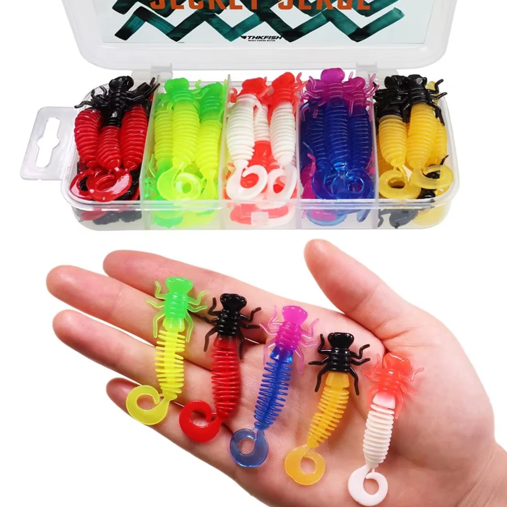 40pcs Fishing Soft Lures 1.3g 60mm Wobblers Silicone Soft Worms Swimbait Grub Lures Freshwater Artificial Baits For Bass Carp
40pcs Fishing Soft Lures 1.3g 60mm Wobblers Silicone Soft Worms Swimbait Grub Lures Freshwater Artificial Baits For Bass Carp