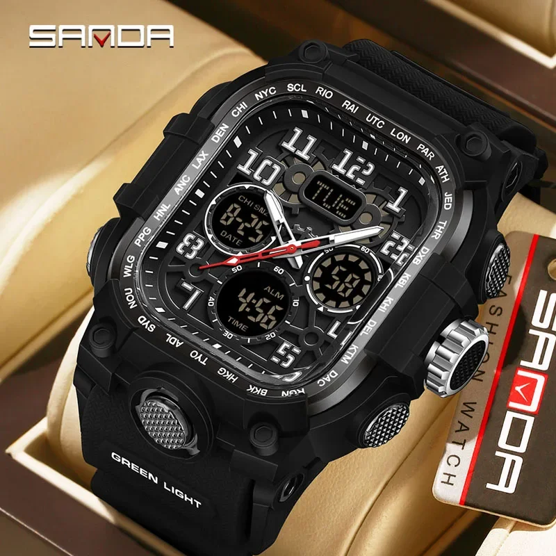 SANDA Man's Quartz Watch Large Square Dial Multifunction Date Week Waterproof Clock Luxury Students Analog Sports Watch
SANDA Man's Quartz Watch Large Square Dial Multifunction Date Week Waterproof Clock Luxury Students Analog Sports Watch