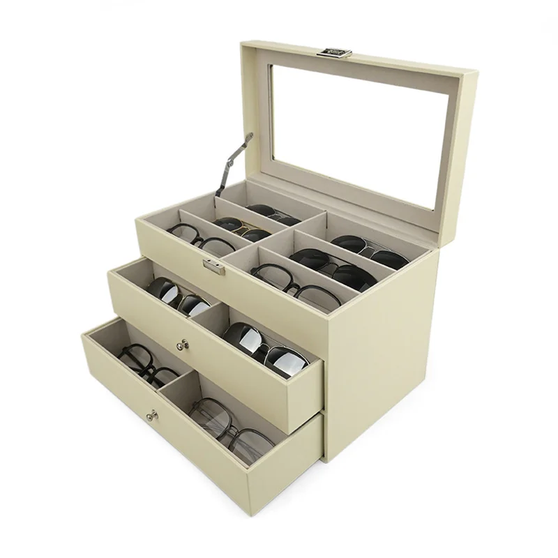 New 18 Slot Sunglasses Storage Organizer 3 Layer Glasses Box Case PU Leather Eyewear Sunglass Jewelry Display Case Gift Boxes
New 18 Slot Sunglasses Storage Organizer 3 Layer Glasses Box Case PU Leather Eyewear Sunglass Jewelry Display Case Gift Boxes