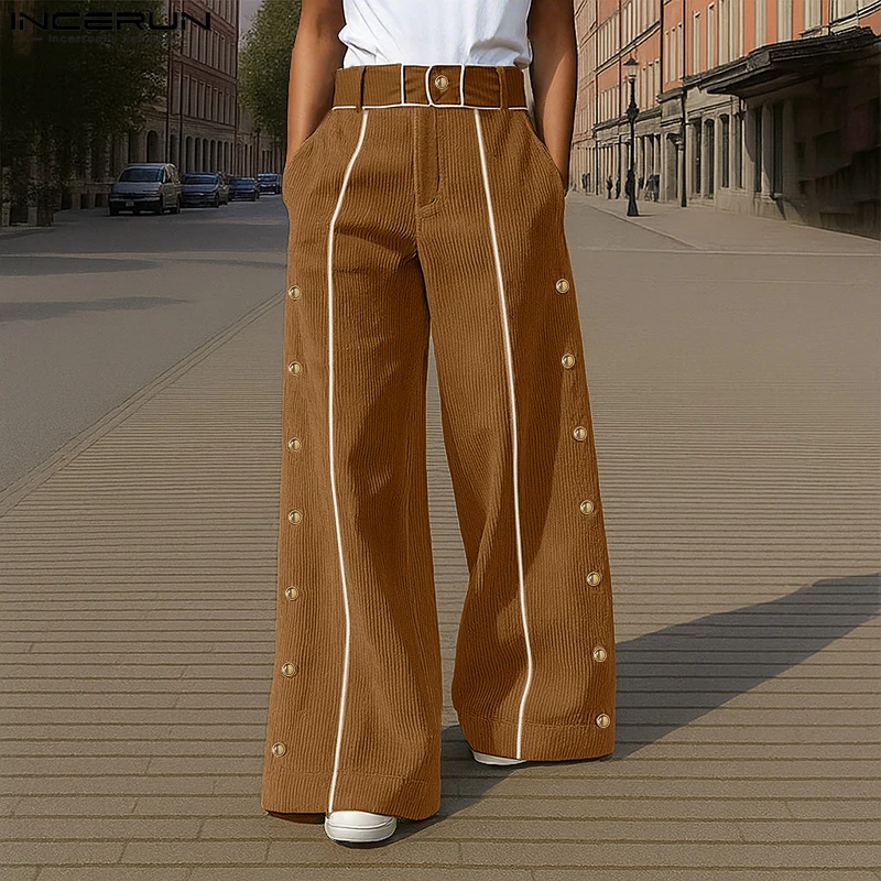 INCERUN Men Corduroy Pants Button Patchwork Joggers Loose Casual Wide Leg Trousers Men Streetwear 2025 Fashion Long Pants S-5XL
INCERUN Men Corduroy Pants Button Patchwork Joggers Loose Casual Wide Leg Trousers Men Streetwear 2025 Fashion Long Pants S-5XL