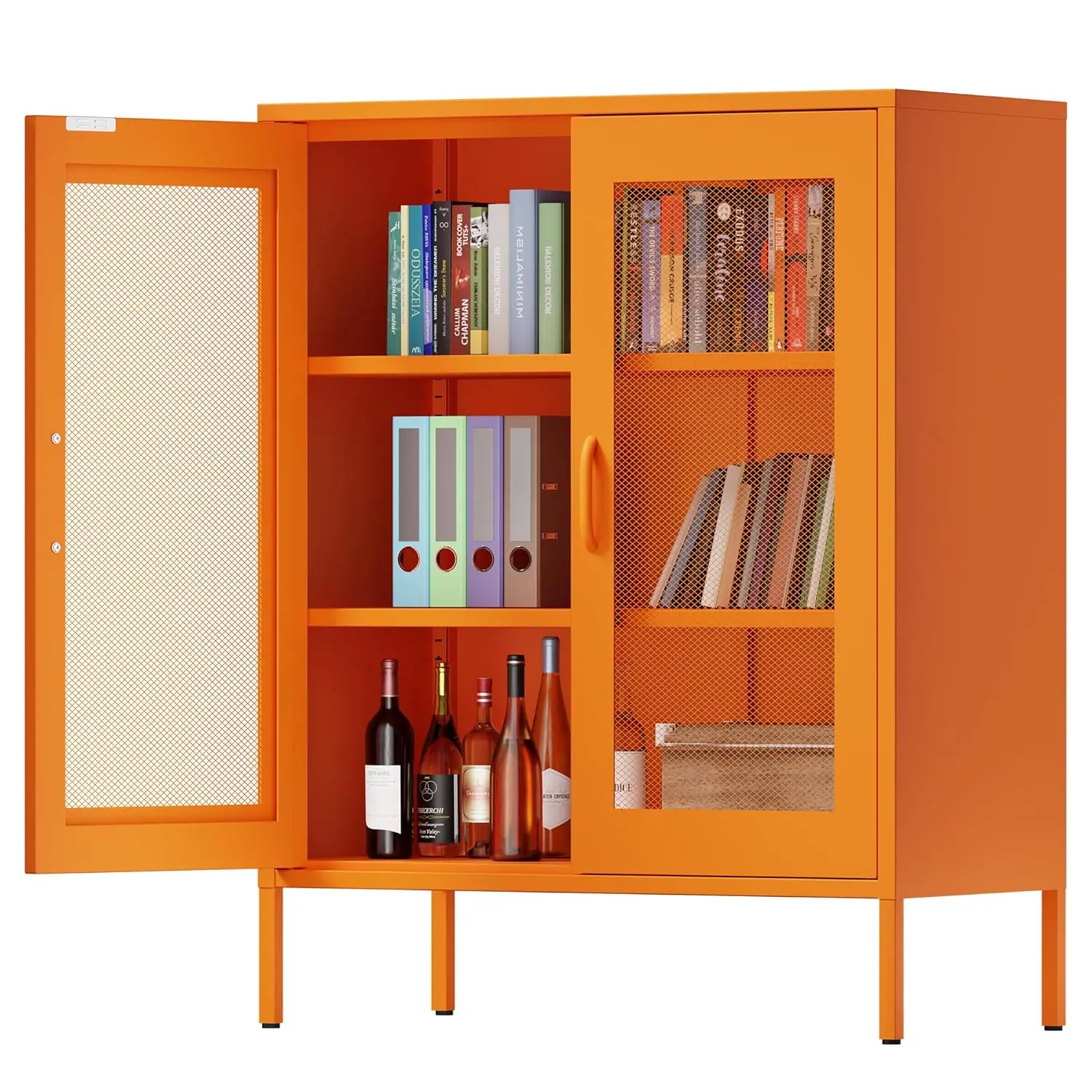 Metal Locker Storage Cabinet with 2 Mesh Doors and Adjustable Shelves,Orange Metal Locker Cabinets,Coffee Bar, Customized
Metal Locker Storage Cabinet with 2 Mesh Doors and Adjustable Shelves,Orange Metal Locker Cabinets,Coffee Bar, Customized