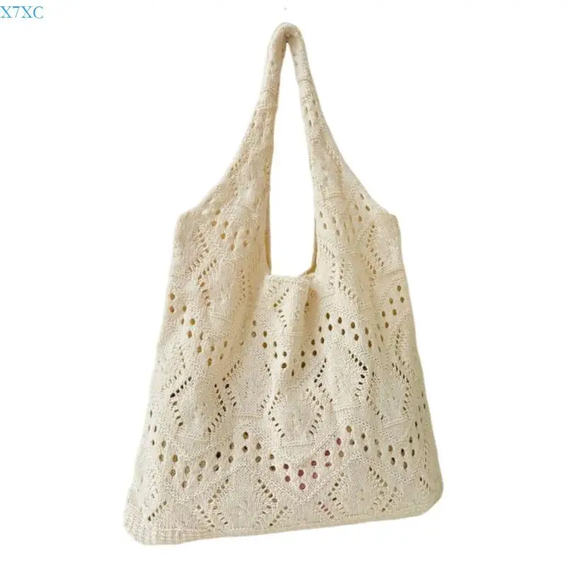 X7XC Crocheted Handbag Large Capacity Beach Bag for Women Fashion Solid Color Hollowed Out Knitted Underarm Shoulder Bag 
X7XC Crocheted Handbag Large Capacity Beach Bag for Women Fashion Solid Color Hollowed Out Knitted Underarm Shoulder Bag