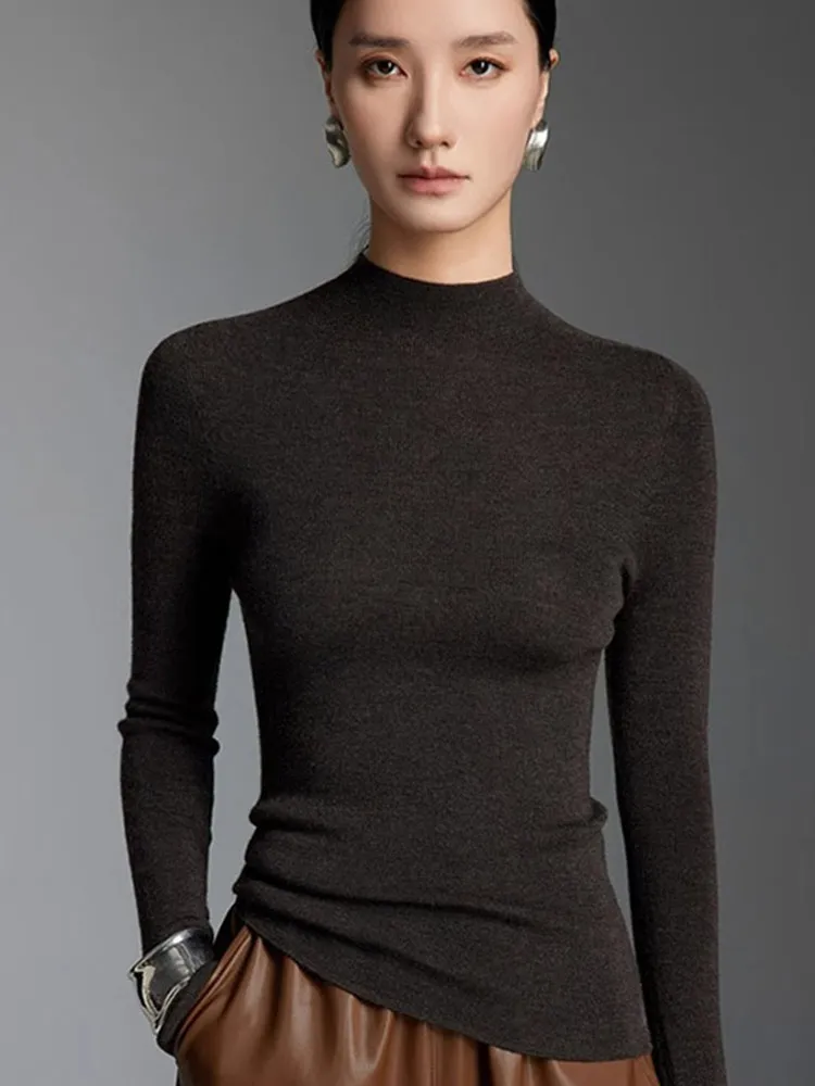 Comfortable Chic Pure Color High Ne Long Sve Wool Blend Base irt Top Anti-Aging Casual Slim Fit Simple Design Women's ...
Comfortable Chic Pure Color High Ne Long Sve Wool Blend Base irt Top Anti-Aging Casual Slim Fit Simple Design Women's ...