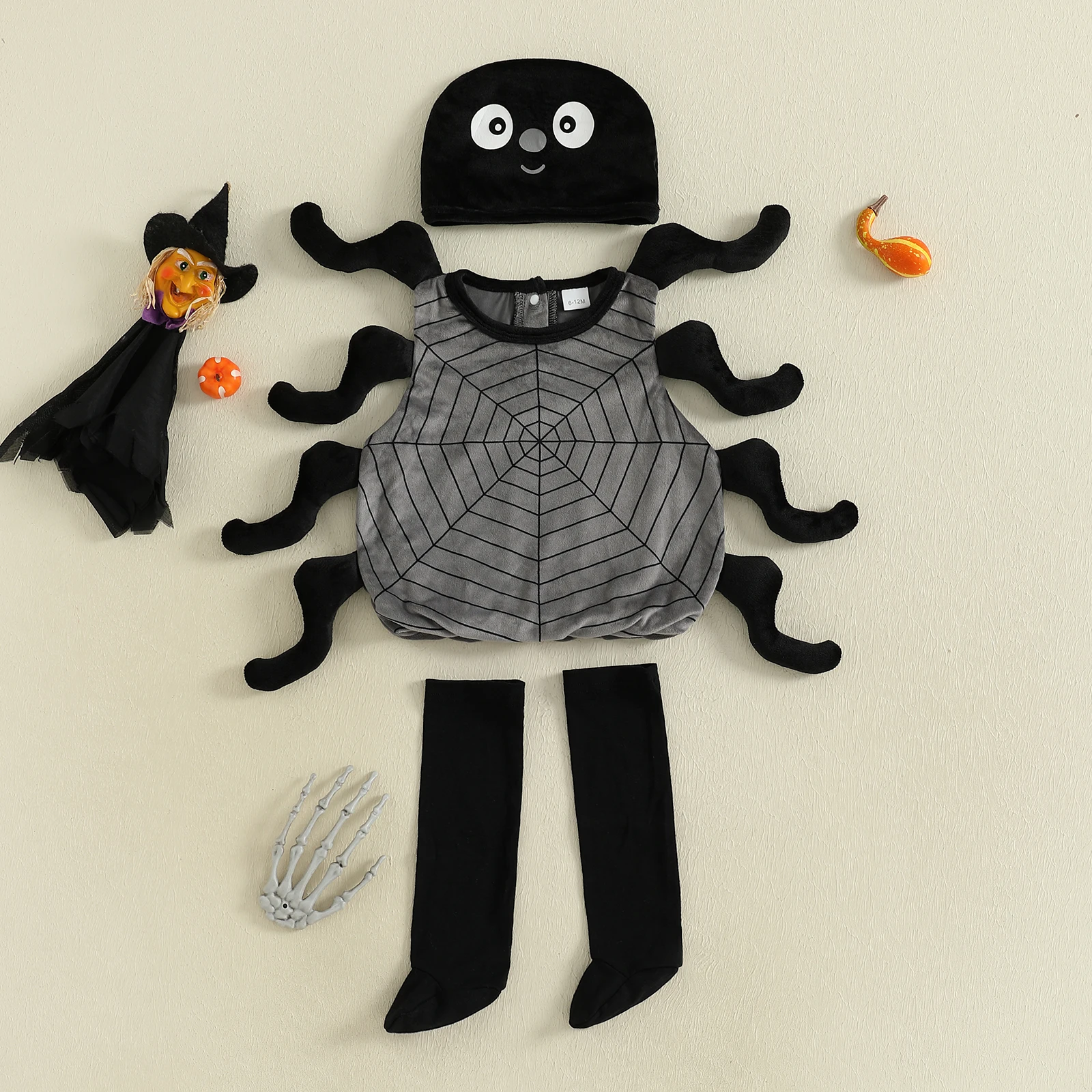 Infant Baby Boy Girl Halloween Spider Cosplay Costume Sleeveless Vest Tops Long Socks Hat 3pcs Sets Party Club Toddler Clothes
Infant Baby Boy Girl Halloween Spider Cosplay Costume Sleeveless Vest Tops Long Socks Hat 3pcs Sets Party Club Toddler Clothes