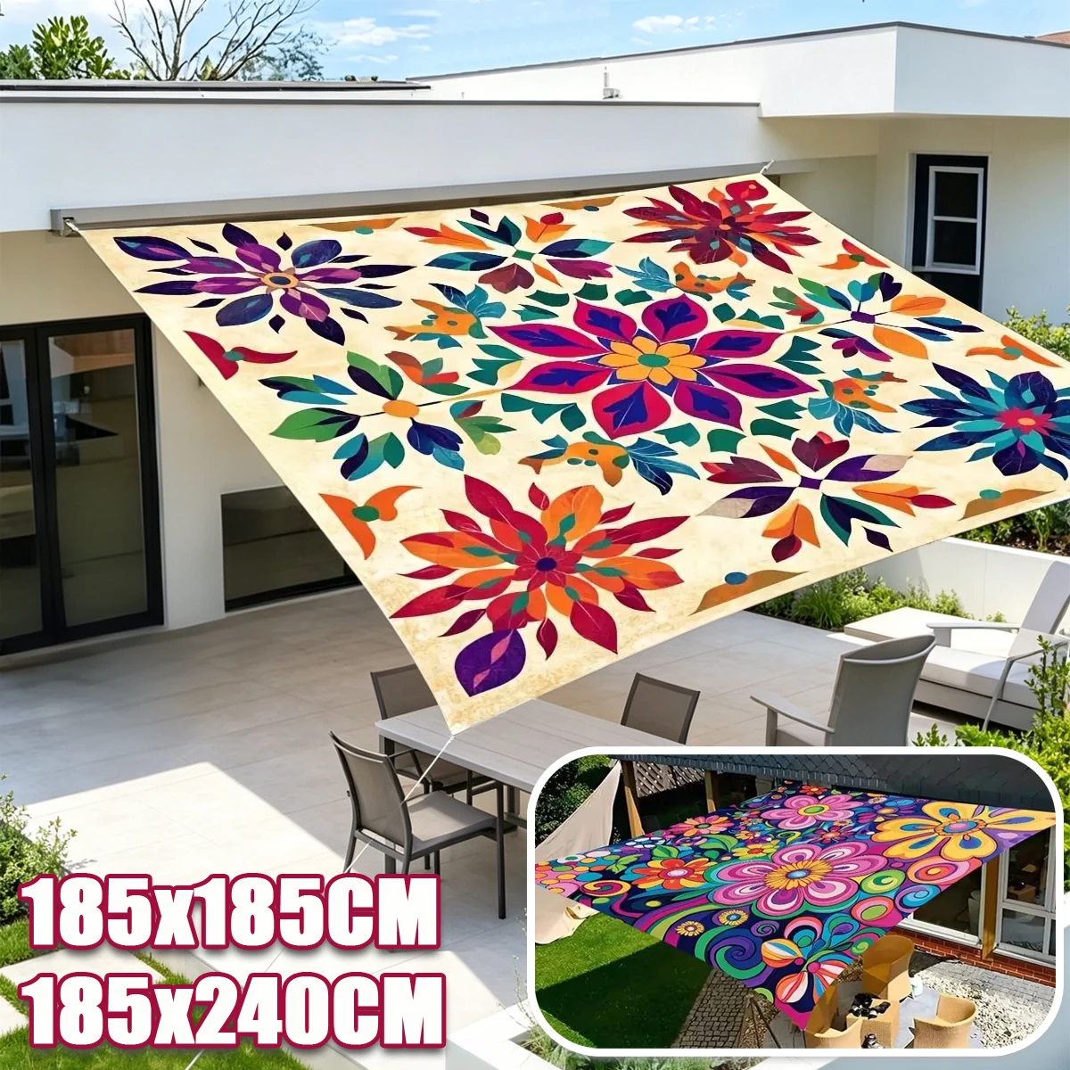 Bohemian Floral Pattern Shade Sail UV‑Resistant Breathable Waterproof Shade for Backyard Balcony Picnic Beach Garden Outdoor
Bohemian Floral Pattern Shade Sail UV‑Resistant Breathable Waterproof Shade for Backyard Balcony Picnic Beach Garden Outdoor