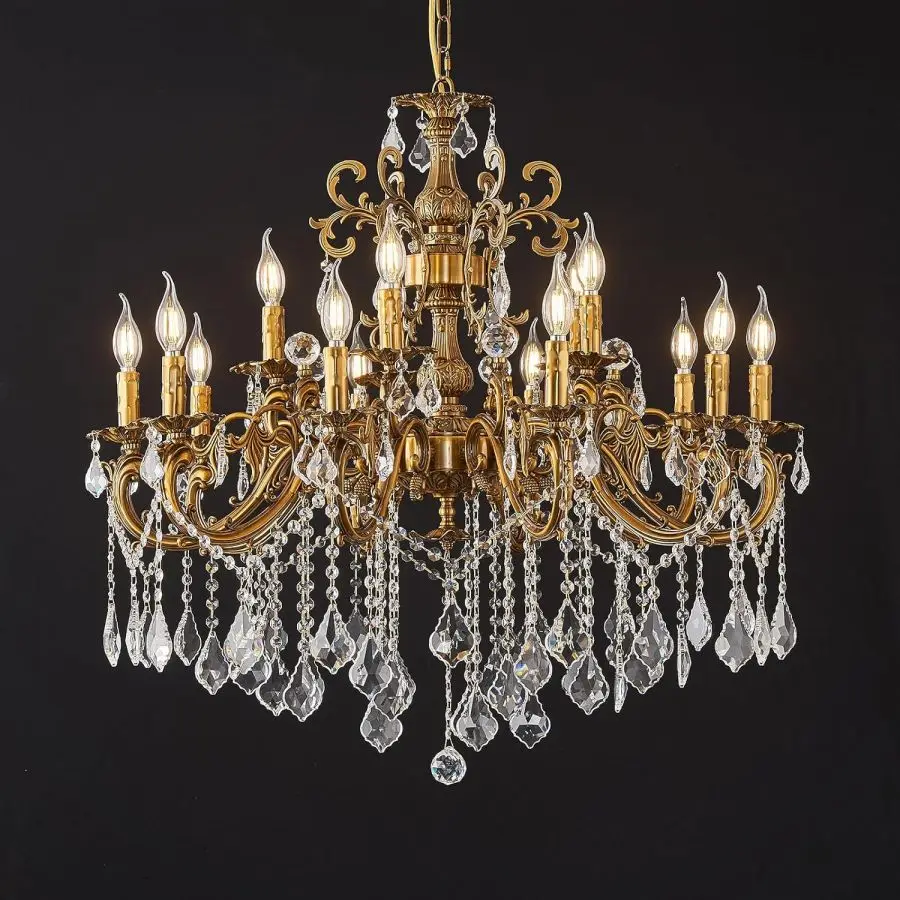 European Classic Traditional Candle-style Crystal Chandeliers for Dining Room Living Room Bedroom Entryway Antique Golden Finish
European Classic Traditional Candle-style Crystal Chandeliers for Dining Room Living Room Bedroom Entryway Antique Golden Finish