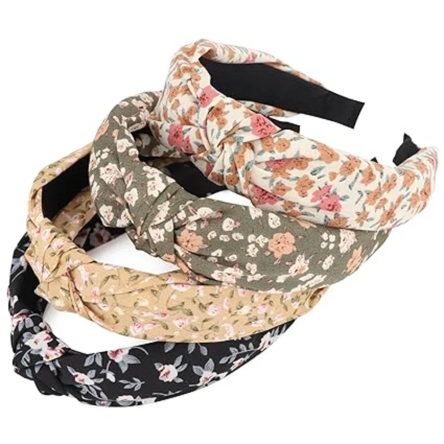 Headbands for Women and Girls Flower Printed Knotted Plastic Head Band Fashion Boho Wide Hairbands Non Slip Hair Accessories 4 Pcs, Mori Style a
Headbands for Women and Girls Flower Printed Knotted Plastic Head Band Fashion Boho Wide Hairbands Non Slip Hair Accessories 4 Pcs, Mori Style a