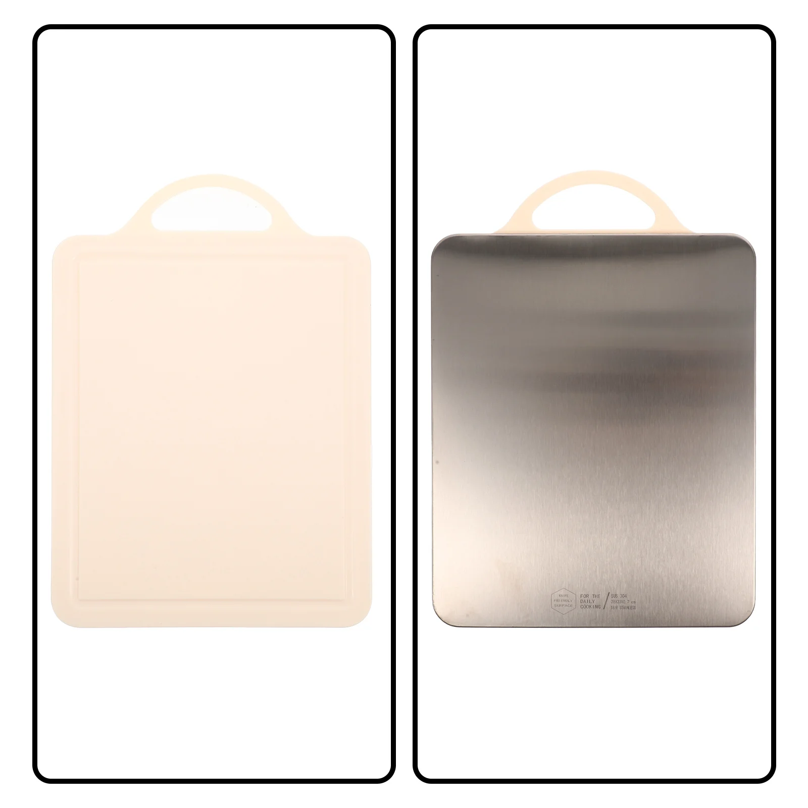 Stainless Steel Plastic Cutting Board Dual-Sided Non-Slip For Meat Fruit Vegetable Multi-Purpose Kitchen Chopping Board 
Stainless Steel Plastic Cutting Board Dual-Sided Non-Slip For Meat Fruit Vegetable Multi-Purpose Kitchen Chopping Board
