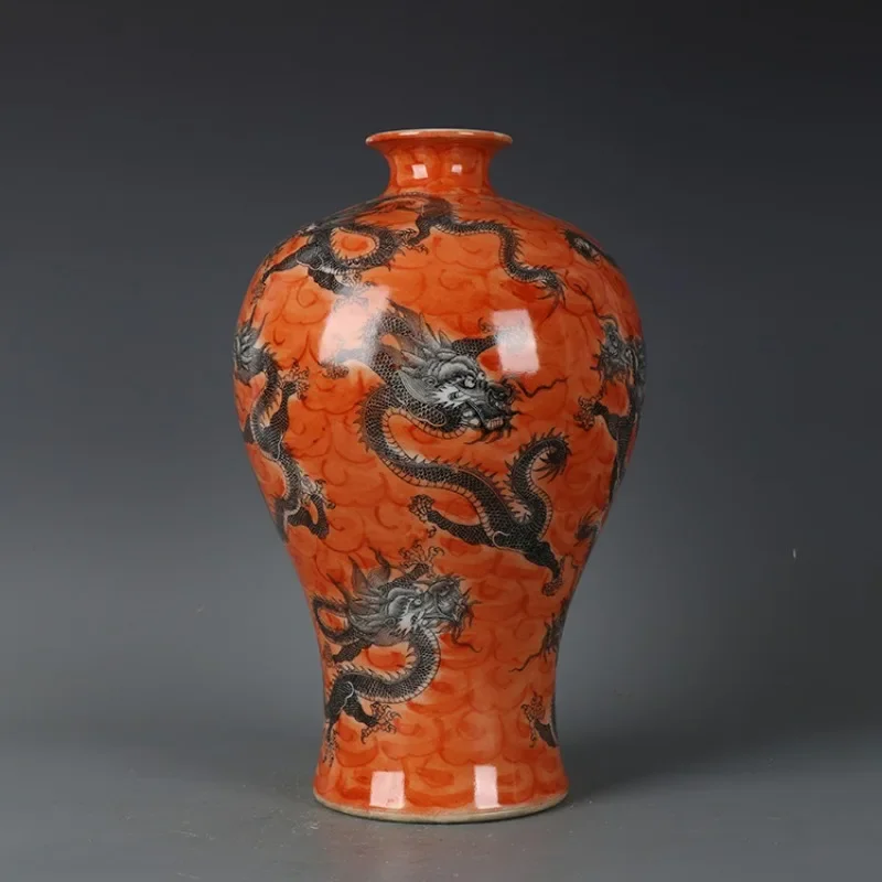 Qing Dynasty Qianlong Chinese Vases For Decor Red Ink Color Nine Dragon Vase Antique Porcelain Unique Home Décor
Qing Dynasty Qianlong Chinese Vases For Decor Red Ink Color Nine Dragon Vase Antique Porcelain Unique Home Décor