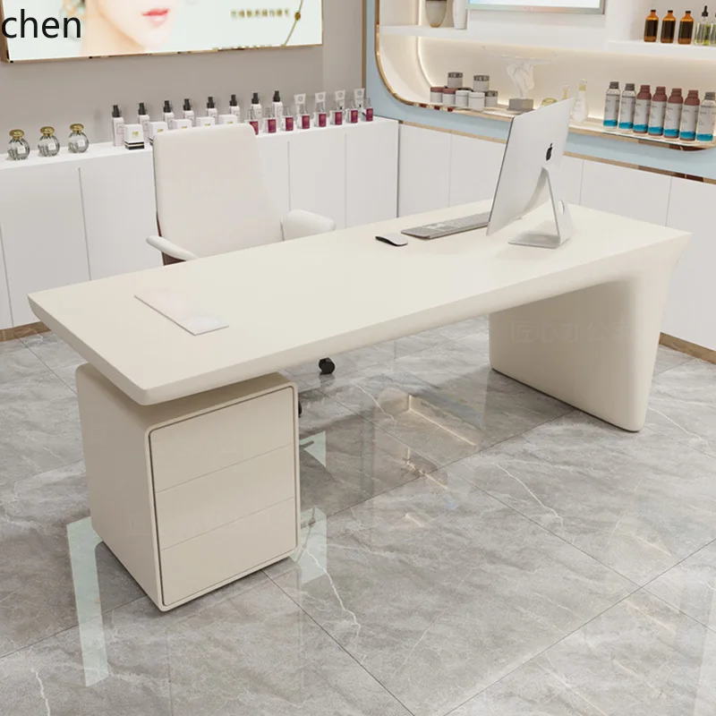 consultation table Cream wind computer desk Reception desk
consultation table Cream wind computer desk Reception desk