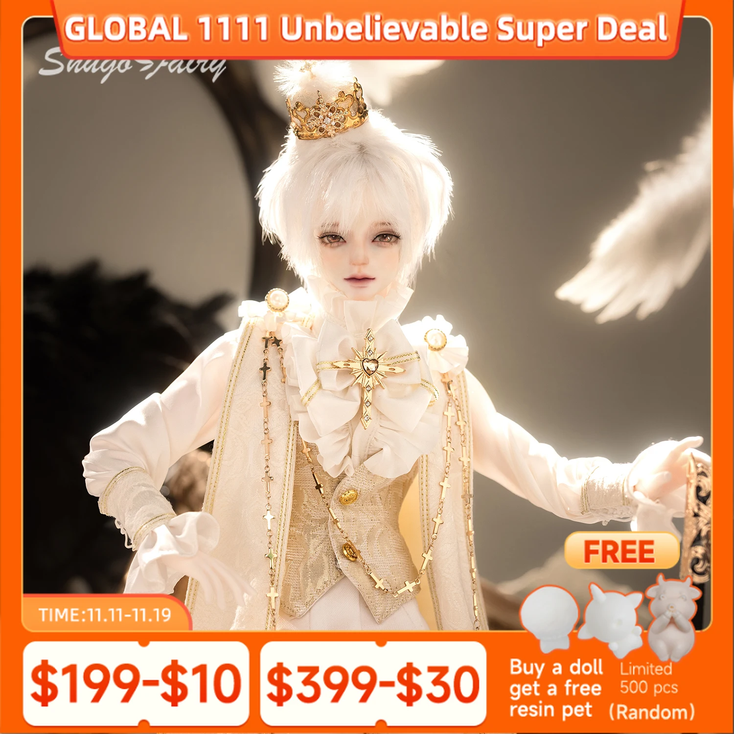 Кукла BJD 1/4 Aoki Fullset B Sculpt Мягкая модель Young Male's Face Deity Resin 20-го века Европейский дворянный принц
Кукла BJD 1/4 Aoki Fullset B Sculpt Мягкая модель Young Male's Face Deity Resin 20-го века Европейский дворянный принц