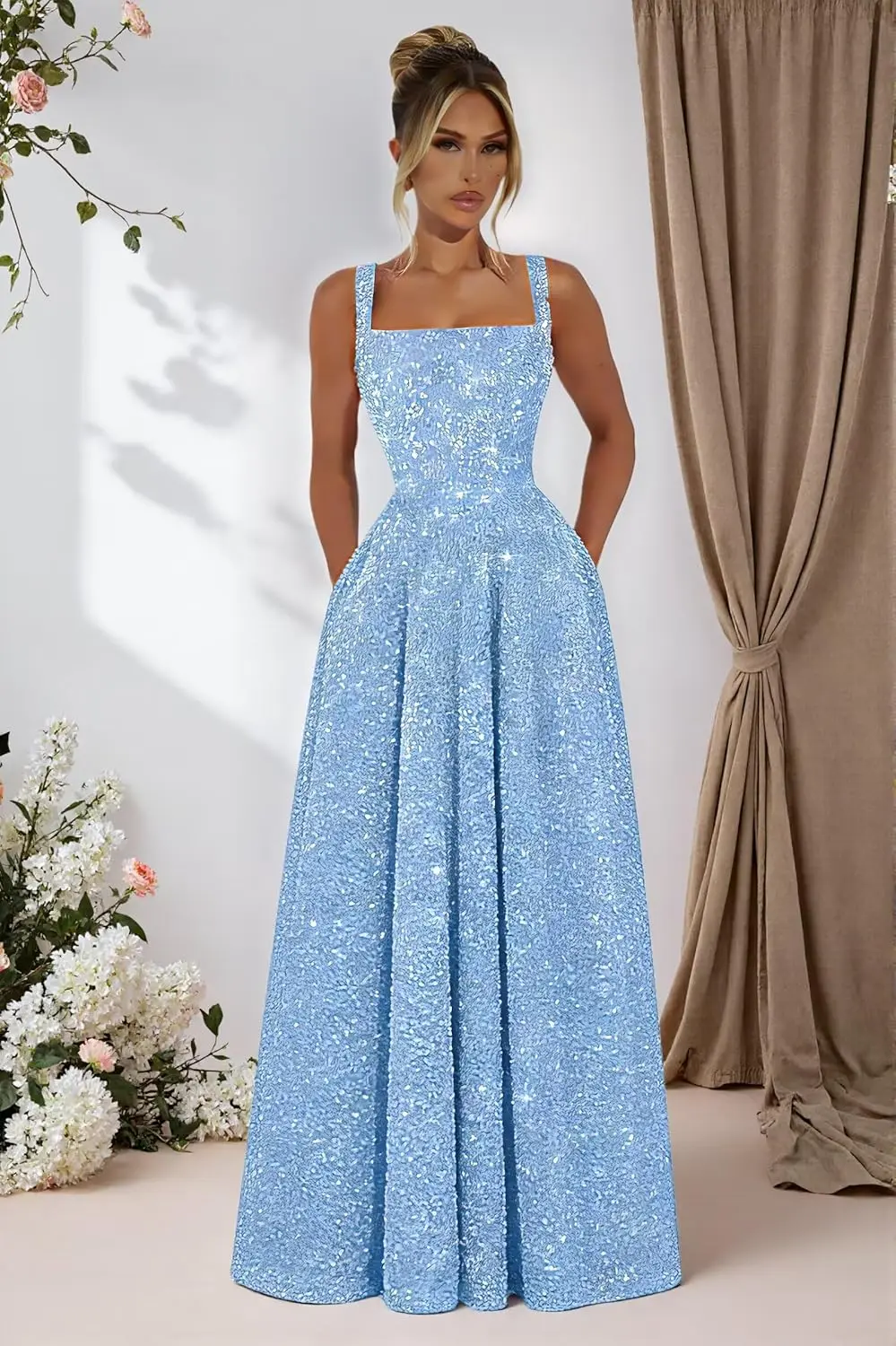 Square Neck Sequin Prom Dresses for Women Long Ball Gown Spaghetti Straps Glitter Formal Dresses A Line Evening Party Gowns
Square Neck Sequin Prom Dresses for Women Long Ball Gown Spaghetti Straps Glitter Formal Dresses A Line Evening Party Gowns