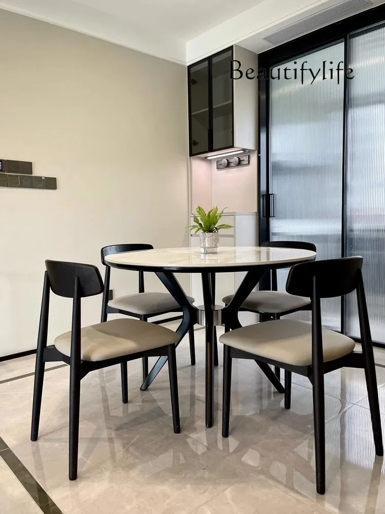 Retro round table Delifeng rock slab dining table solid wood black small apartment round table medieval solid wood round table
Retro round table Delifeng rock slab dining table solid wood black small apartment round table medieval solid wood round table