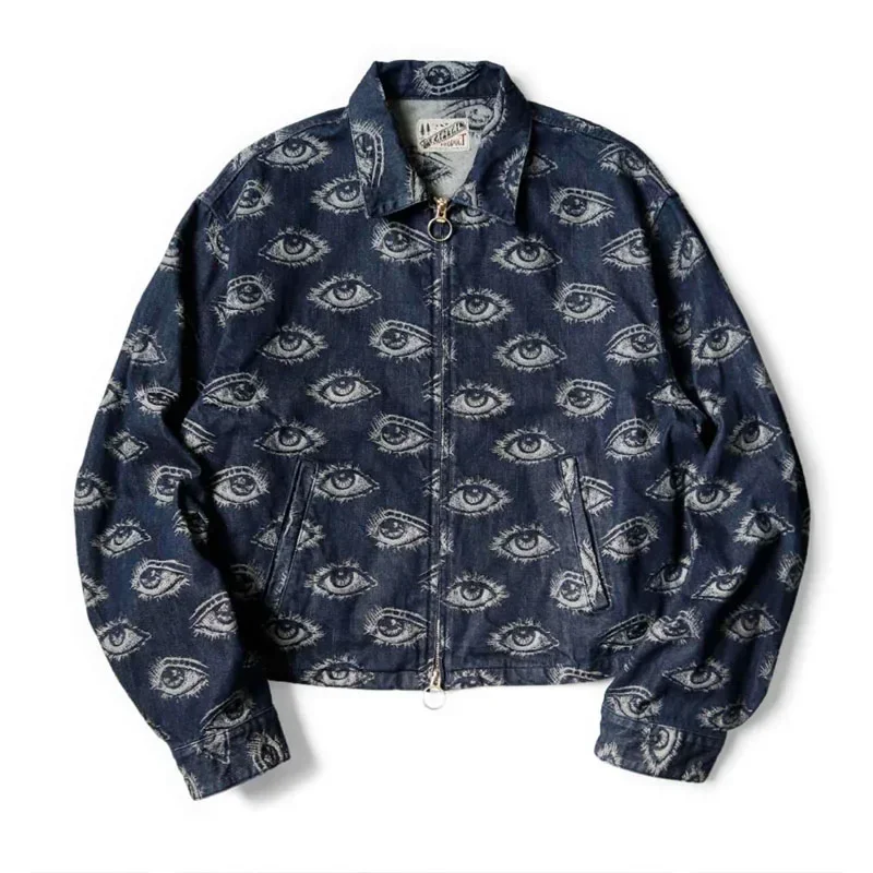 24AW KAPITAL Kapital Japanese Casual Eye Embroidered Denim Retro Lapel Long Sleeved Jacket for Men
24AW KAPITAL Kapital Japanese Casual Eye Embroidered Denim Retro Lapel Long Sleeved Jacket for Men
