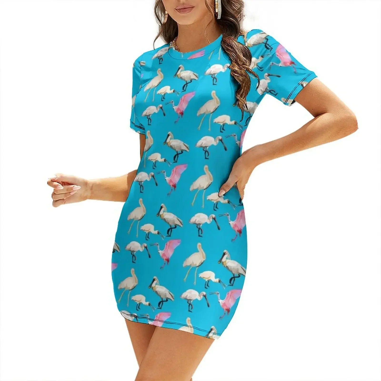 S is for Spoonbill Short-Sleeved Dress chic and elegant woman dress elegant women's sets
S is for Spoonbill Short-Sleeved Dress chic and elegant woman dress elegant women's sets