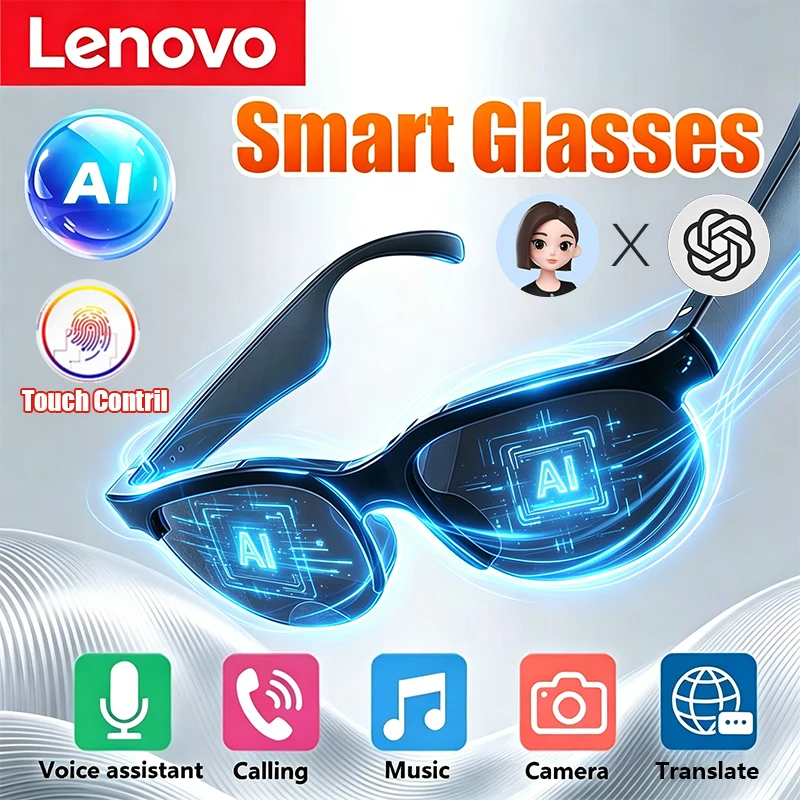 Lenovo Smart Glasses 2026 New AI Translation Bluetooth Conversation Recording Listening To Music Men Women Smart Sunglasses
Lenovo Smart Glasses 2026 New AI Translation Bluetooth Conversation Recording Listening To Music Men Women Smart Sunglasses