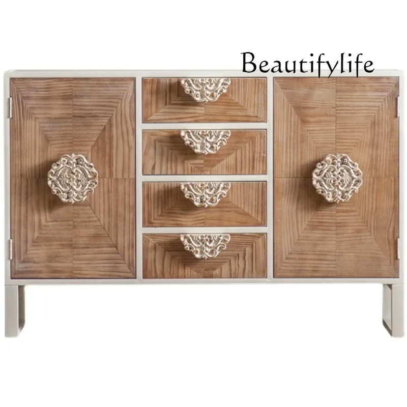 American modern decoration side cabinet storage designer model retro style high sense fashion new model
American modern decoration side cabinet storage designer model retro style high sense fashion new model