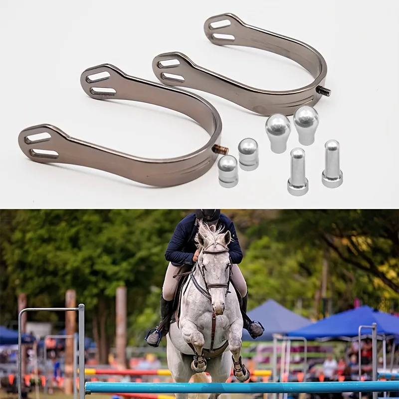 Professional Horse Spurs Set 3 Pairs Interchangeable Rowels Adjustable Riding Gear for Equestrian Training & Competition
Professional Horse Spurs Set 3 Pairs Interchangeable Rowels Adjustable Riding Gear for Equestrian Training & Competition
