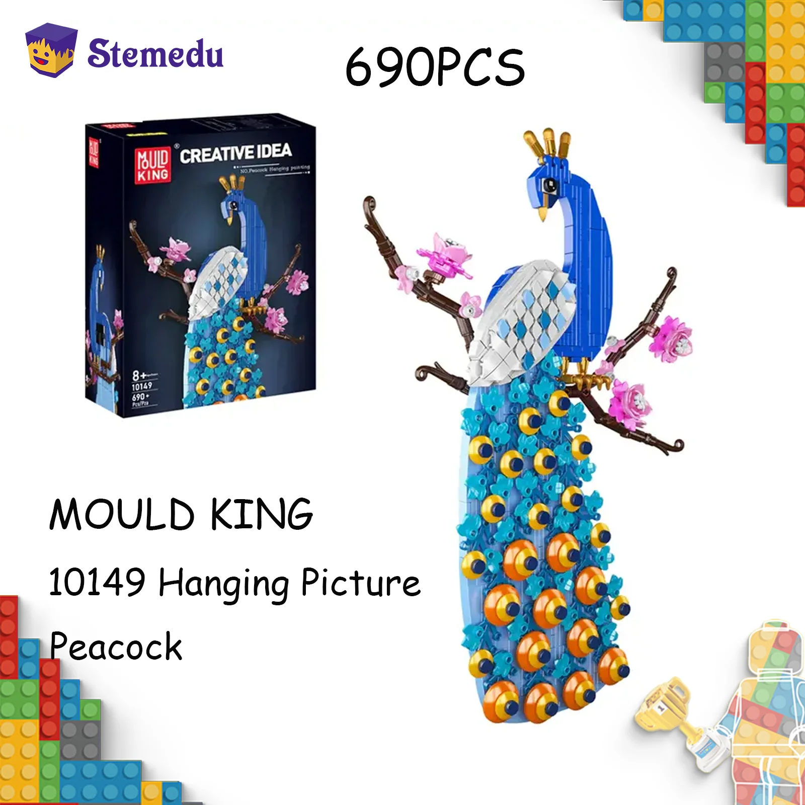 Mould King 690pcs Animal Series Decoration Parrot Robin Peacock Hanging Picture Building Blocks Assembly Toy 10149 Gift for Kids
Mould King 690pcs Animal Series Decoration Parrot Robin Peacock Hanging Picture Building Blocks Assembly Toy 10149 Gift for Kids