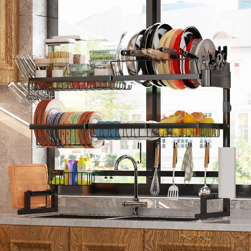 Over Sink Dish Drying Rack (Expandable Height/Length) Snap-On Design Large Dish Drainer Storage Counter Organizer 31-39.5L
Over Sink Dish Drying Rack (Expandable Height/Length) Snap-On Design Large Dish Drainer Storage Counter Organizer 31-39.5L