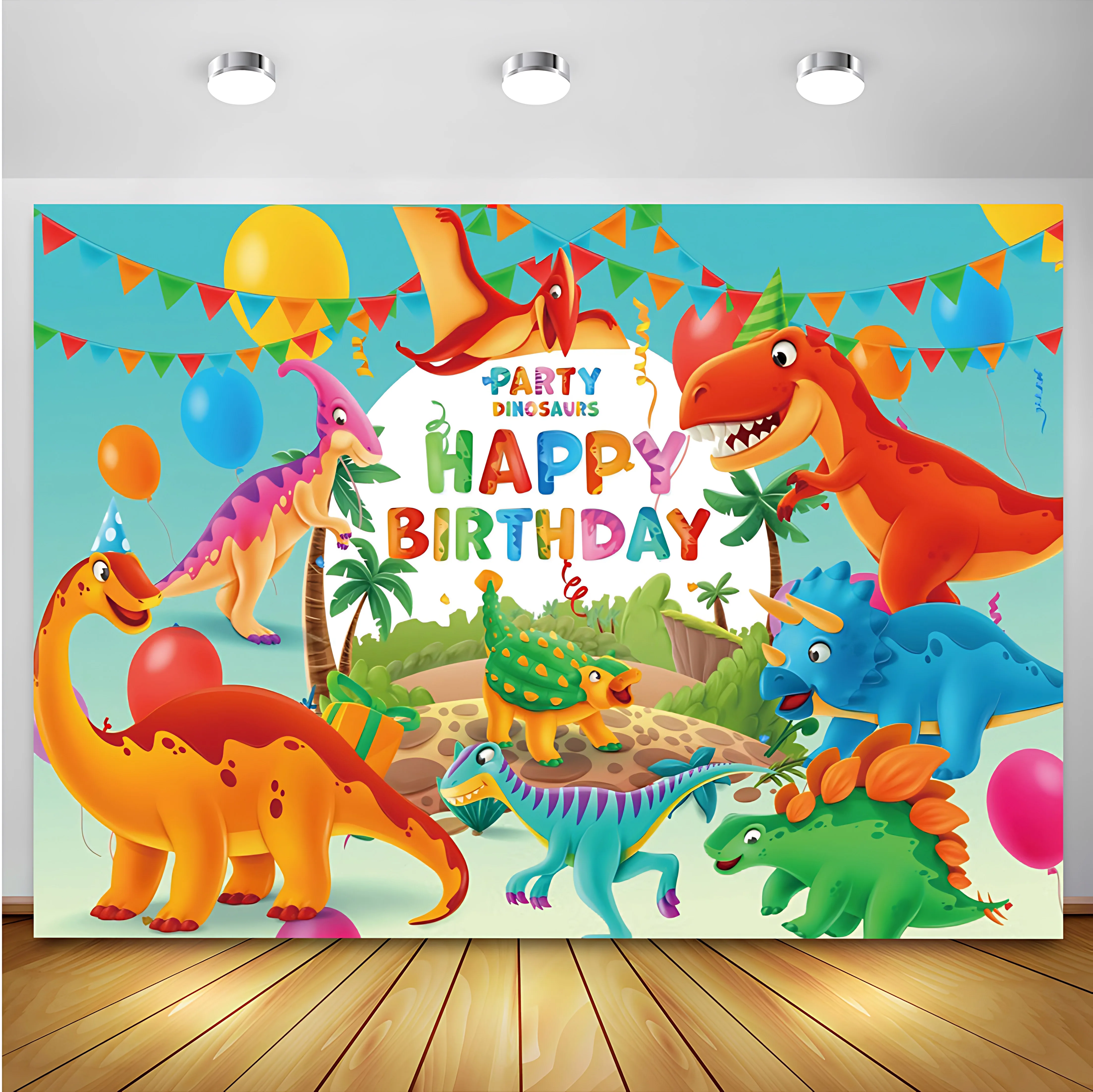 Happy Birthday Party Background Tropical Jungle Woodland Tyrannosaurus Baby Shower Dinosaur Photography Backdrops XZ-21
Happy Birthday Party Background Tropical Jungle Woodland Tyrannosaurus Baby Shower Dinosaur Photography Backdrops XZ-21