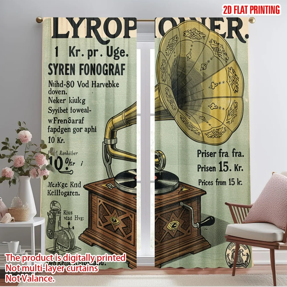 2pcs 2D flat printing Scene Curtains Vintage Gramophone Phonograph Music 100% Polyester Without Electricity Birthday Party
2pcs 2D flat printing Scene Curtains Vintage Gramophone Phonograph Music 100% Polyester Without Electricity Birthday Party