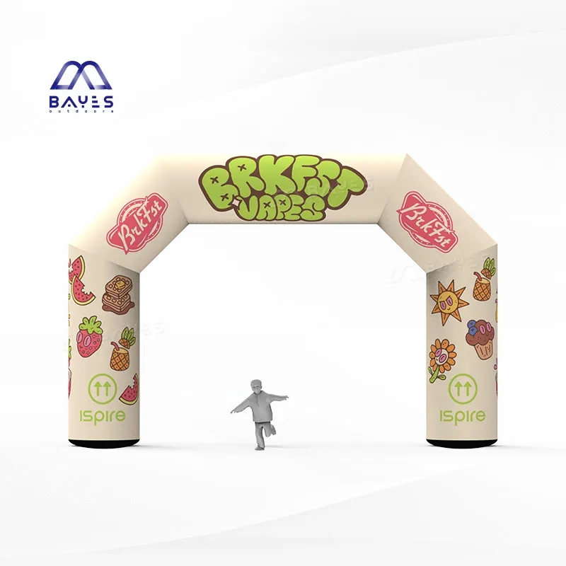 Custom Logo Printing Waterproof Sun/Wind Resistant Large Airtight Inflatable Arch Pillar For Outdoor Sports & Racing Advertising