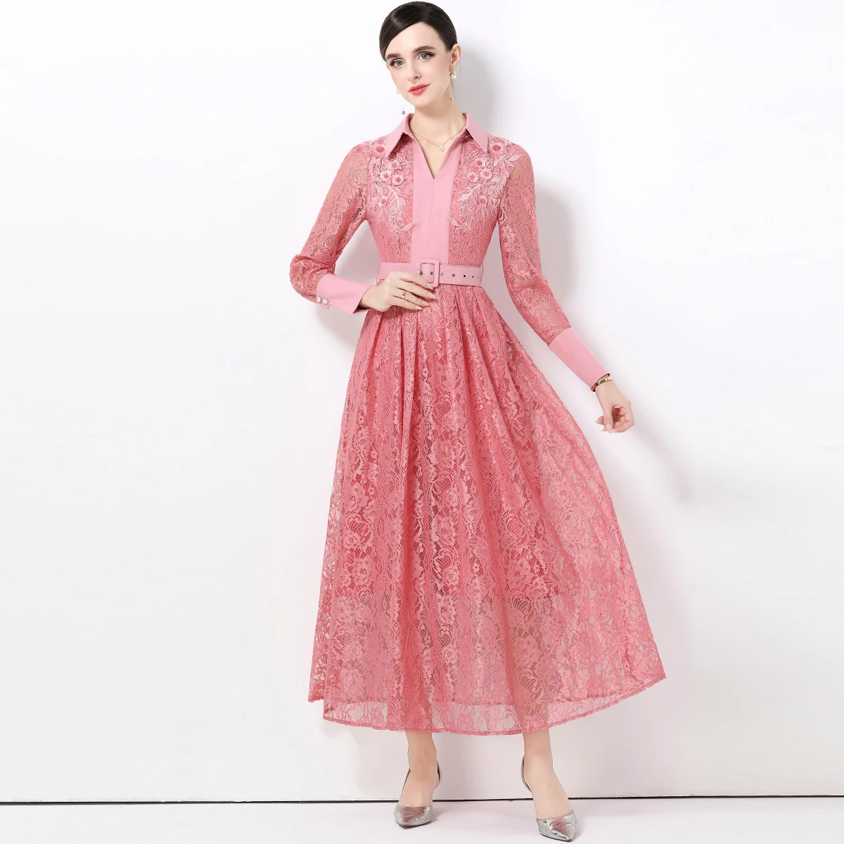 Осеннее подиумное кружевное платье с цветочной вышивкой, французское женское платье с v-образным вырезом и рукавами-фонариками, элегантное винтажное вечернее длинное платье, Vestidos
Осеннее подиумное кружевное платье с цветочной вышивкой, французское женское платье с v-образным вырезом и рукавами-фонариками, элегантное винтажное вечернее длинное платье, Vestidos