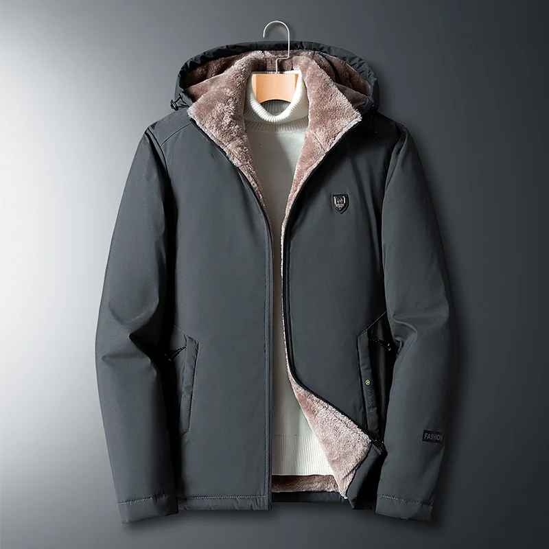 Men's Cashmere Autumn Winter Windproof Warm Cardigan Thick Jacket Men's Hooded Jacket Hooded New Fleece Parkas Cotton Jacket 
Men's Cashmere Autumn Winter Windproof Warm Cardigan Thick Jacket Men's Hooded Jacket Hooded New Fleece Parkas Cotton Jacket