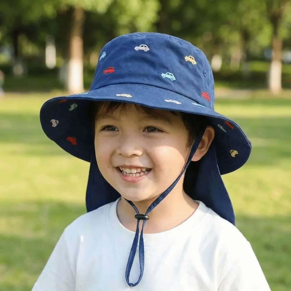 Fashion Polyester Children Sun Hat Broad Brim Cartoon Print Panama Cap Neck Protection Embroidery Design Fisherman Hat Summer
Fashion Polyester Children Sun Hat Broad Brim Cartoon Print Panama Cap Neck Protection Embroidery Design Fisherman Hat Summer